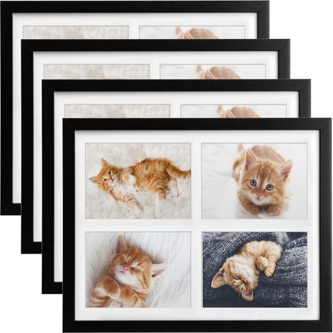 4x cadre photo collage pour 4 photos Galeria, 10x15cm, noir