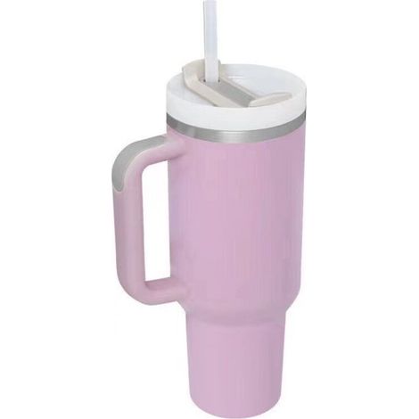 Vaso térmico de acero inoxidable de 40 oz - Vaso de viaje para aventuras con asa, pajita y tapa. (1/5)