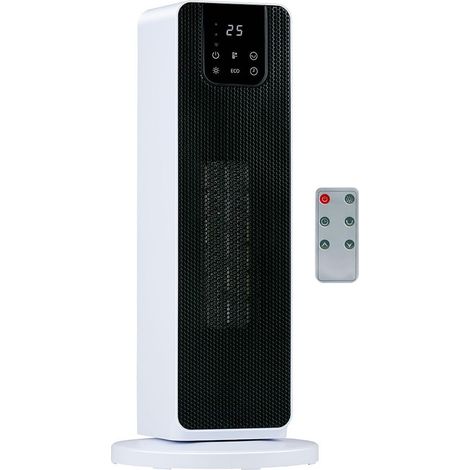 Calefactor de torre 800/2000 w, blanco, 21 x 21 x 46 cm