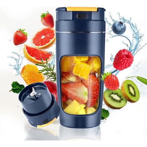 Tragbarer Mixer 600 ml (20 oz) 3000 mAh Akku, USB C Anschluss 6 Klingen Auslaufsicherer Reisemixer Selbstreinigung & Sicherheitsverriegelung für (1/5)