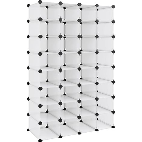 Armoire à Chaussures, Meuble Étagère de Rangement, Transparent 93x36,5x140 cm PP OIB1823E (1/5)