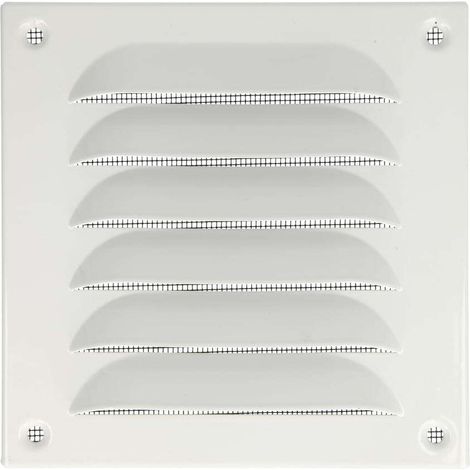 Grille d'intempéries aluminium blanc 140 x 140 mm