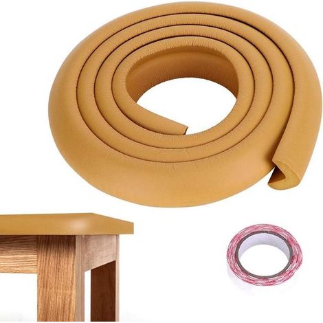 Tira protectora de goma de seguridad para niños，Protectores de 2 m para bordes de mesas，Adecuado para el hogar y la habitación de los niños (1/5)
