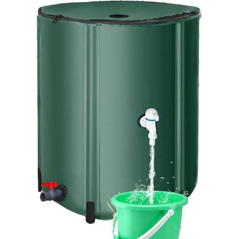 BelleRise - Récupérateur d'eau de pluie pliable de 200 L, récupérateur d'eau de pluie portable pour collecter l'eau des gouttières (1/5)