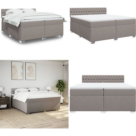 Boxspringbett mit Matratze Taupe 200x200 cm Stoff - Boxspringbett - Doppelbett - Bettsofa - Schlafsystem - Tapete - Home & Living (1/5)