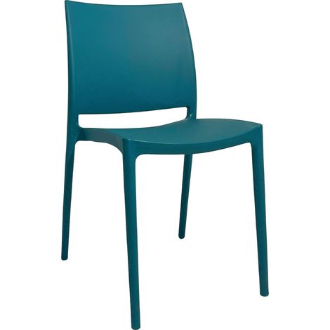 Esszimmerstuhl Altea aus Kunststoff Farbe Grün Petrol Modell Komfort
