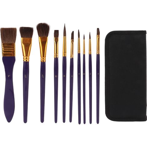 10Pcs Paint Brush Paintbrush Pen Nylon Wool with Storage Bag for Acrylic Watercolour (1/5)