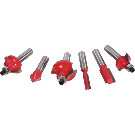 Coffret de fraises à bois, jeu de 12 fraises pour machine à graver, 8 mm, coffret en bois, rouge, exclusivité entrepôt à l'étranger. (1/5)
