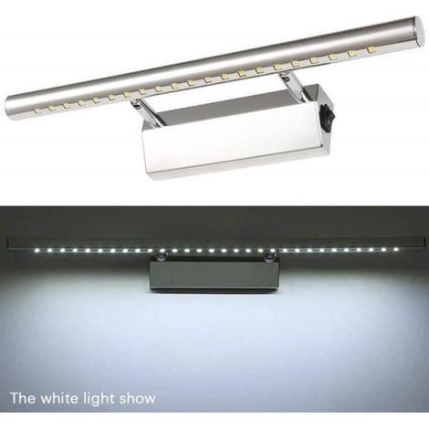 APPLIQUE D\'INTERIEUR 7W Applique de salle de bain en acier inoxydable 85V-265V Éclairage de miroir à LED avec interrupteur blanc (1/4)