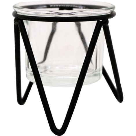 Support À Bougie - En Fer Et Verre - Design Creux - Pour Décoration Intérieure Et Événements - 1 Pièce (1/5)