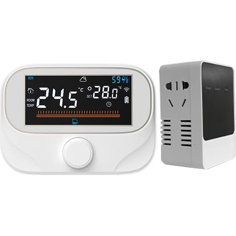 Thermostat de plancher chauffant WiFi Tuya WITH3 avec prise, blanc, contrôle vocal et programmation (1/5)