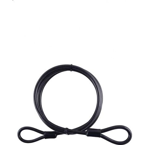 Cavo di sicurezza in acciaio per biciclette, moto, scooter con doppio anello per lucchetto rivestimento pvc varie dimensioni 1.8 m