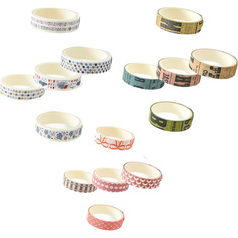 Ruban Adhésif Décoratif - Lot De 15 Rouleaux Motifs Variés - Pour Loisirs Créatifs Et Emballage Cadeau - Longueur 2M Chaque (1/4)