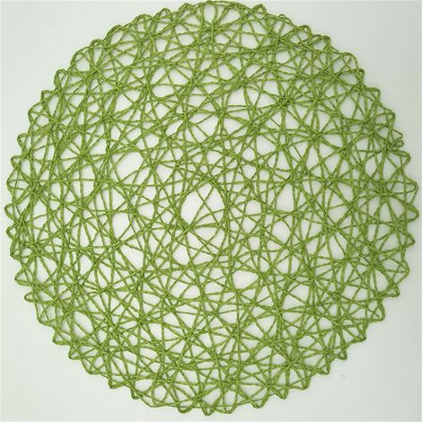 Placemat - Rond - Corde en Papier Tressée - Isolant Table - Décoratif - 3 Pièces
