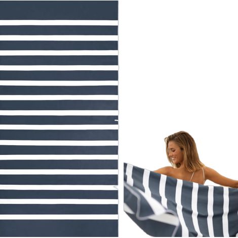 Serviette de plage microfibre - serviette de plage - serviette de plage rayée - doux et absorbant - 180x90 cm - séchage rapide - (1/5)