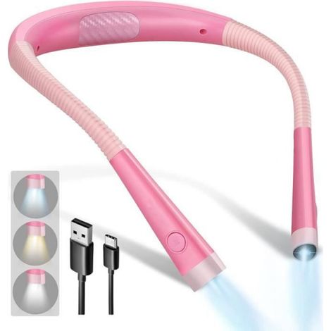 Lampe de Lecture - Rechargeable - 3 Couleurs - 6 Niveaux de Luminosité - Rose (1/5)