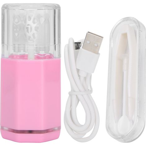 Écrin nettoyeur automatique pour lentilles de contact, outil portable de lavage rose, nettoyage efficace des verres. (1/5)