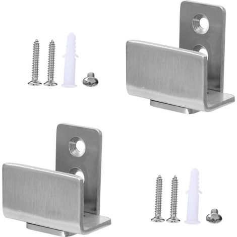 2 pièces guide de sol pour porte coulissante, inox, argenté (1/5)