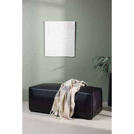 Palermo pouf cuir PU noir.