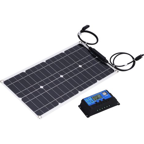 25-W-monokristallines Solarmodul mit 30-A-Solarladeregler – Hocheffizientes Photovoltaikmodul für Wohnmobile (1/5)