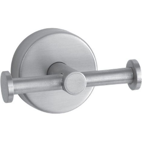 Appendiabiti bagno con doppio gancio laterale in acciaio inox satinato  Monde-S kamalu