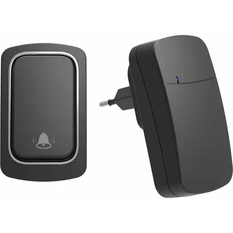 Sonnette sans fil intelligente, bouton d'alimentation cinétique, récepteur de liaison, 38 mélodies, idéale pour la maison, les entreprises et les établissements scolaires.-AquaForge (1/3)
