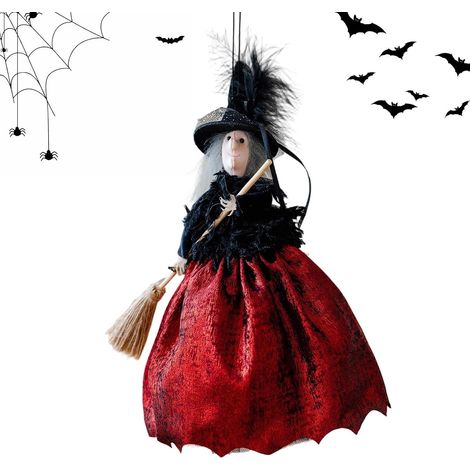 Sorcière Halloween Pendentif Festival Rétro avec Cordon Ornements Arbre Halloween Sorcière Pour Fête, Maison, Bureau, Centre Commercial, Cheminée, Porte (1/5)