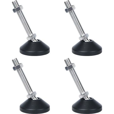 (D60xM16x100) 4Pcs M16 Pieds de nivellement, Pieds filetés réglables, Pieds pivotants antidérapants pour Meubles, Pieds de nivellement pour Machines Robustes pour établi (1/5)