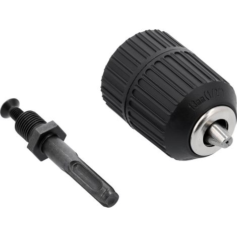 YATO Selbstspann-Bohrfutter mit SDS-Plus Adapter & Schlüssel – 1,5–13 mm 1/2" 20UNF, Cr40 & Kohlenstoffstahl, stabil & präzise (1/5)