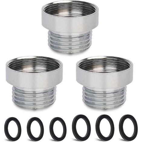 3 pièces Kit d'adaptateur de robinet, Mâle M20 mm vers Femelle M24 pour aérateur cuisine Adaptateur robinet d'évier Connexion tuyau d'arrosage Filtre à eau Tuyau standard - femelle (1/5)