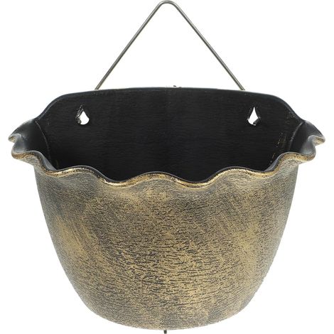 Pot de fleurs mural vintage doré pour plantes d'intérieur, design simple et élégant, (1/5)