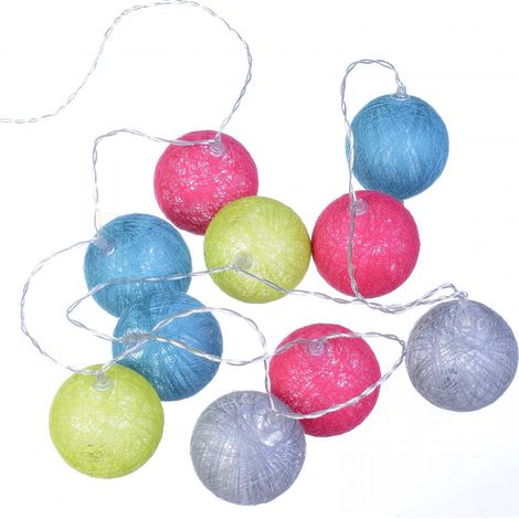Guirnalda luminosa de 10 farolillos multicolores