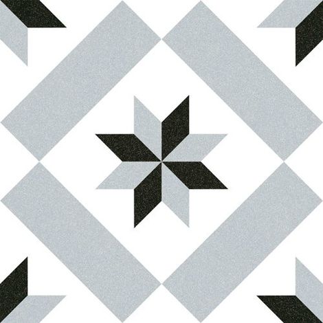 Vives Azulejos Y Gres – Carrelage imitation ciment étoile grise 20x20 cm – Finition mate – Compatible chauffage au sol – Usage intérieur