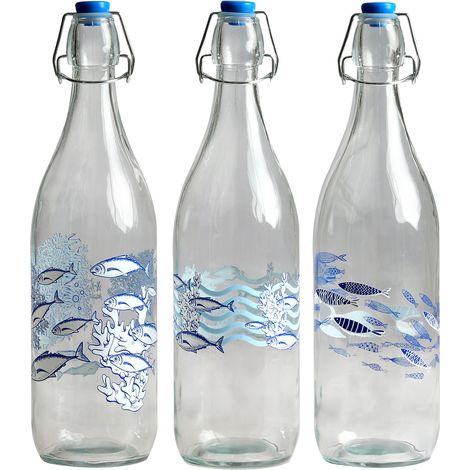 Signes Grimalt Flasche mit Deckel, 3 HE, transparente Utensilien – 32 x 9 x 9 cm für die Küche