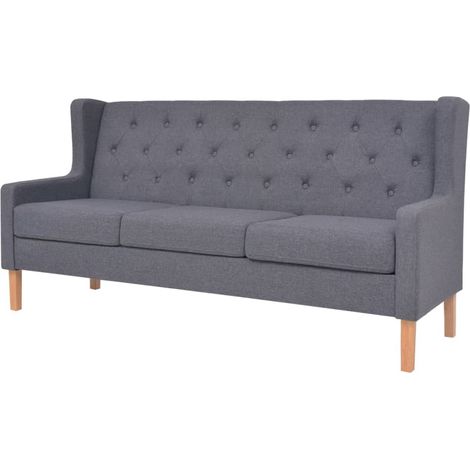 Set divano 3 pezzi in tessuto grigio 020019672