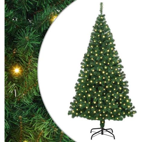 Sapin de Noël artificiel vert, 180 cm de haut, en PVC, acier et plastique. (1/5)