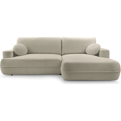 Selsey Fuerro – Ecksofa mit Schlaffunktion, Bettkasten, Ottomane rechts, Strukturstoff wasserabweisend, Hellbraun (1/5)