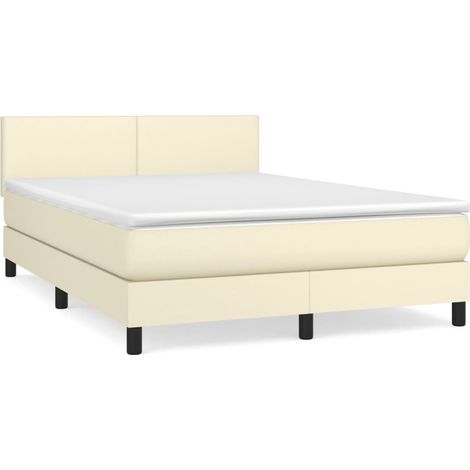 Maison Exclusive - Boxspringbett mit Matratze Creme 140x200 cm Ku
