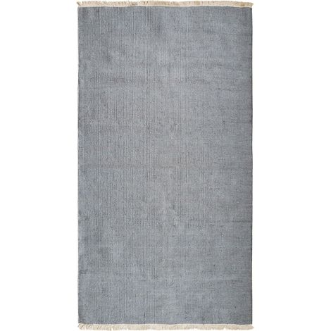 ESSENCE - Tapis en jute et coton avec franges gris clair 80x150 (1/5)