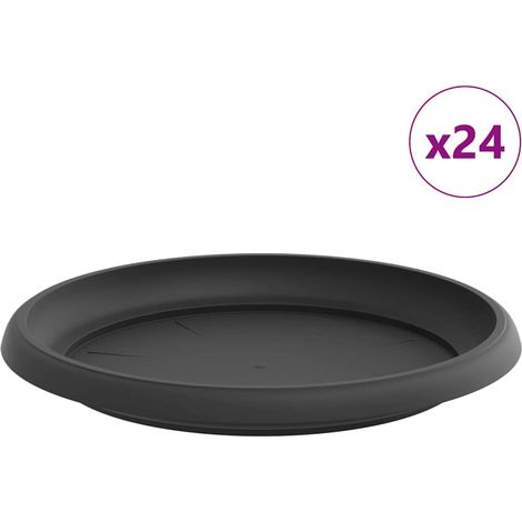 Maison Exclusive - Vassoio Rotondo per Fiori 24 pcs Nero Ø 21,5 x 2,5 cm Plastica