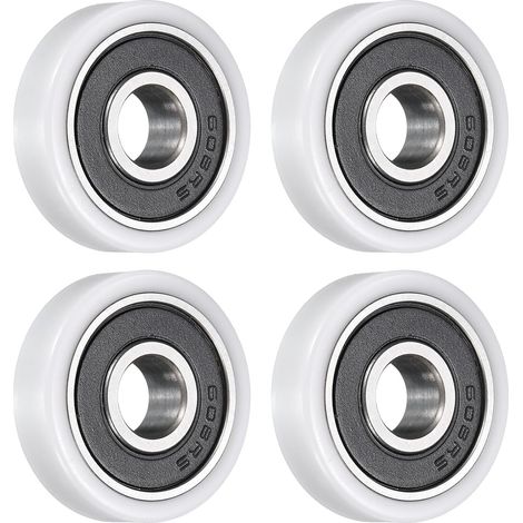 4pcs 608RS Bearing Pulley, 8x26x7mm Deep Groove Ball Bearings, Rolling Wheel Carrier Flat Pulley for Accessories Hardware Furniture Window (1/5)