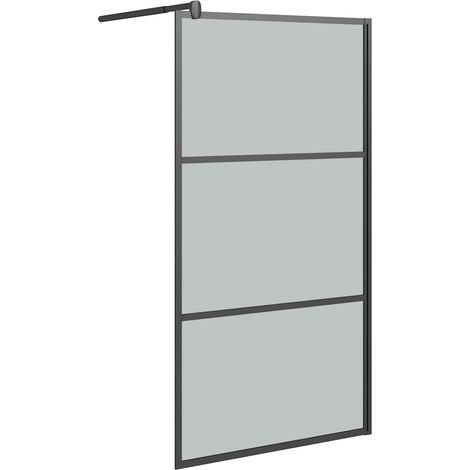 Maison Exclusive - Parete Doccia Walk in 115x195 cm in Vetro Scuro ESG Nero