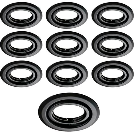 Lot de 10 Spots encastrables orientables Noir Mat avec GU10 LED de 5W eqv. 50W Blanc Froid 6000K (1/4)