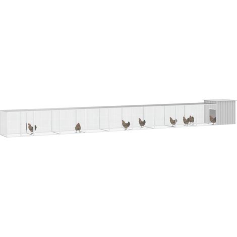 Maison Exclusive - Gabbia per Polli Grigia 1000x91x100 cm Acciaio Zincato