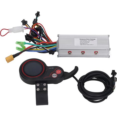 Manette ronde colorée pour contrôleur de vélo électrique 48V 60V, panneau LCD LH100, compatible moteurs 500W, poignée gaz pouce. (1/5)