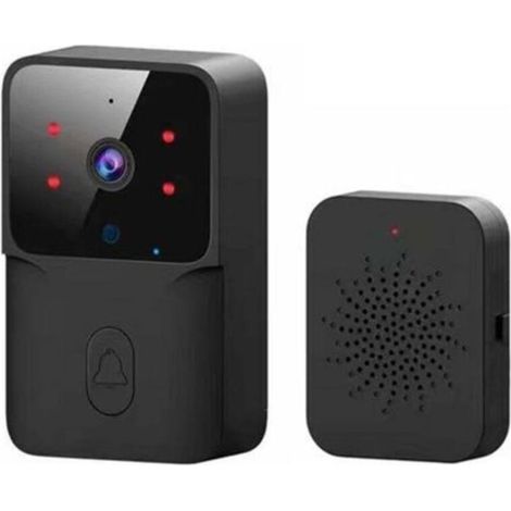 Tuya Home Welcome Kabellose Türklingel, Intelligente Außentürklingel mit Nachtsichtkamera, HD-Video-Türklingel, Stimmverzerrer, Schwarz (1/2)
