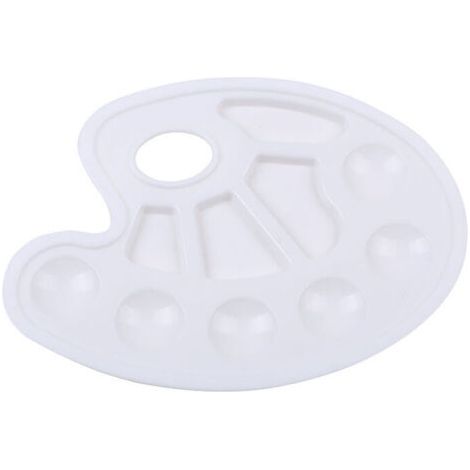 Plateaux de peinture pour artistes en plastique blanc, avec trou de pouce à 10 trous pour peintures acryliques 2pcs (1/5)
