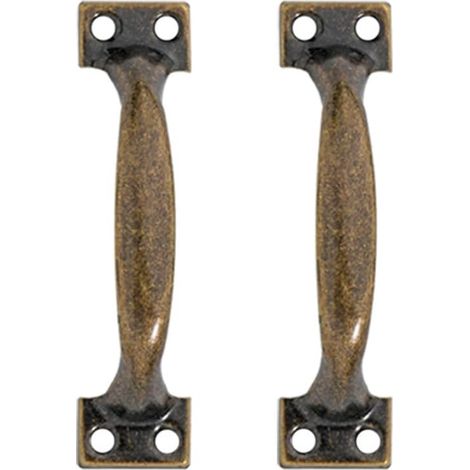 2 Pack 5.4" Bronze Iron Exterior Door Handle for Gates Barns Shed (1/5)