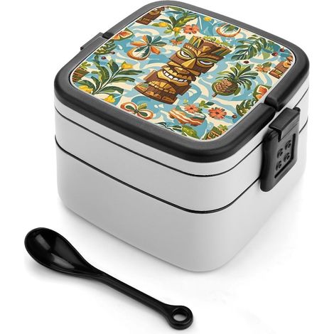 Boîte à bento empilable pour adultes, design Aloha Tiki (1/5)