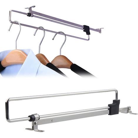 Tube Télescopique pour Penderie, Tringle à Vêtements Extensible, Barre D'armoire Extensible, Tige de Placard Extensible, Tringle à Vêtements, Convient pour la Maison et le Bureau (1/5)